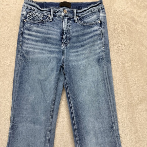 BUCKLE BLACK Jeans Women's 26 Fit No 75 Flare Medium Wash Whiskered Blue Denim - Picture 3 of 15